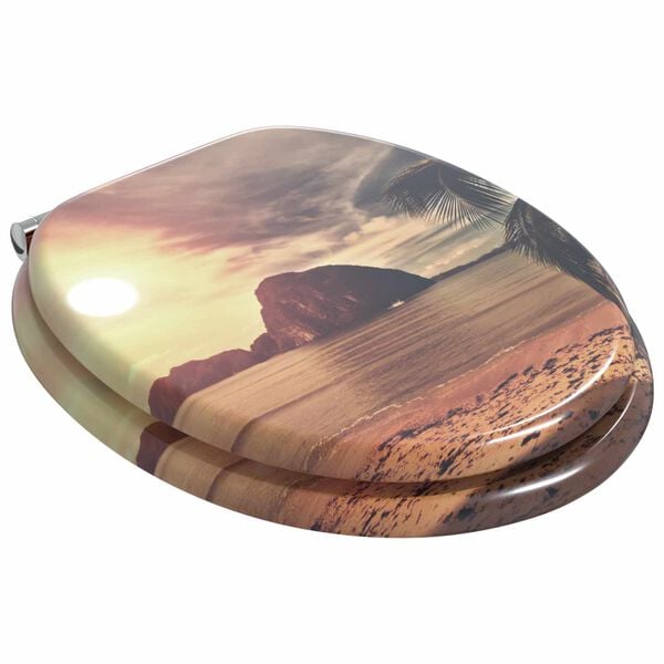 vidaXL Assento de Vaso Sanit&aacute;rio 2 pcs Laranja 44 x 38 cm Placa de MDF