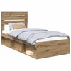 vidaXL Estrutura da Cama com cabeceira Carvalho Artesanal 75 x 190 cm