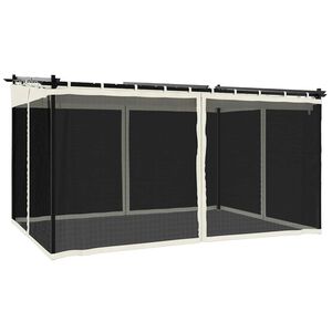 vidaXL Gazebo com paredes de malha 4x3 m a&ccedil;o creme