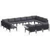 vidaXL Conjunto de Sof&aacute; de Jardim 14 unid. Preto A&ccedil;o
