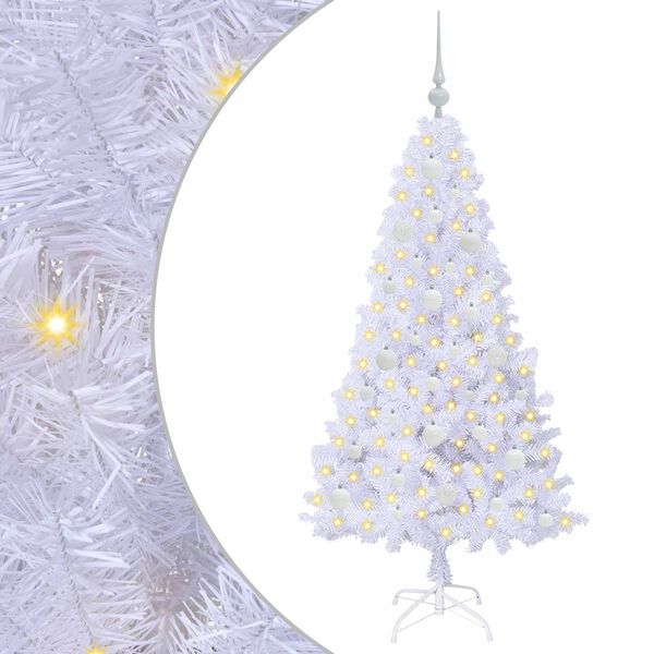 vidaXL &Aacute;rvore de Natal Artificial com 150 LEDs Branco 150 cm PVC e A&ccedil;o