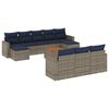 vidaXL Conjunto de sof&aacute; de jardim com 11 pe&ccedil;as e almofadas em rattan sint&eacute;tico cinza