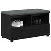 vidaXL Banco de Hall com almofada Carvalho Preto 80 x 38 x 46 cm