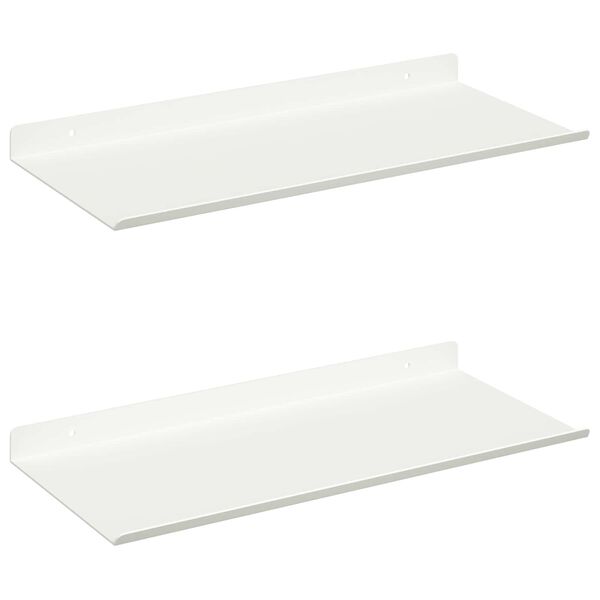 vidaXL Prateleira Flutuante 2 pcs Branco 40 x 18 x 2,5 cm A&ccedil;o