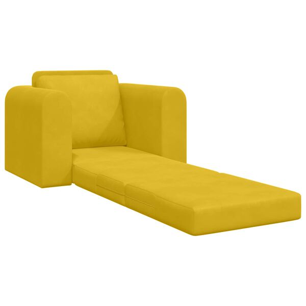 vidaXL Sof&aacute;-Cama Amarelo 98 x 71 x 83 cm Veludo