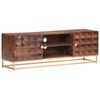 vidaXL M&oacute;vel de TV 124x29x45 cm madeira de mangueira maci&ccedil;a