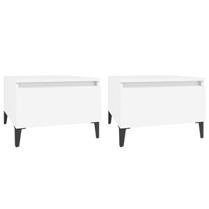 vidaXL Mesas de apoio 2 pcs 50x46x35 cm derivados de madeira branco
