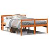 vidaXL Estrutura cama c/ cabeceira 135x190cm pinho maci&ccedil;o castanho-mel