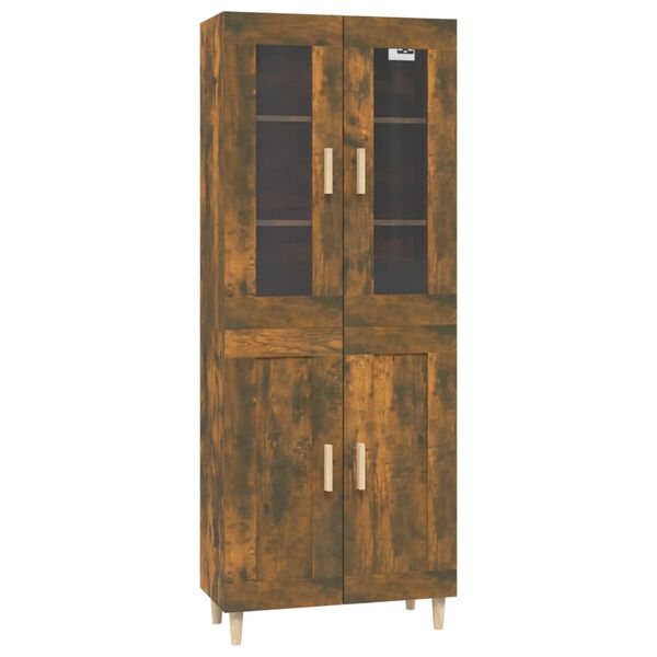 vidaXL Arm&aacute;rio alto 69,5x34x180 cm madeira processada carvalho fumado