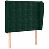 vidaXL Cabeceira de cama c/ abas veludo 83x23x118/128 cm verde-escuro
