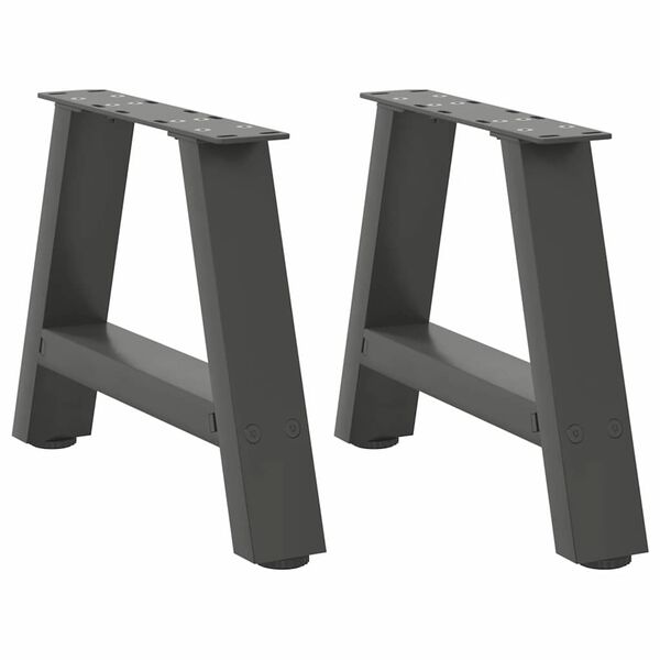 vidaXL P&eacute;s para mesa de centro em formato A, 2 pe&ccedil;as, antracite, 40x(30-31) cm, a&ccedil;o