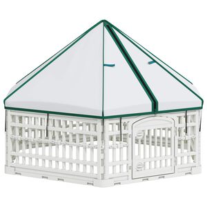 vidaXL Playpen para C&atilde;es com 6 Pain&eacute;is Branco 122 x 106 x 79 cm