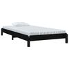 vidaXL Cama empilhável 75x190 cm madeira de pinho maciça preto