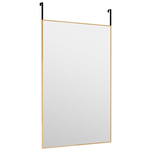 vidaXL Espelho para porta 50x80 cm vidro e alum&iacute;nio dourado