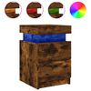 vidaXL Mesa de cabeceira com luzes LED 35x39x55 cm carvalho fumado