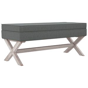 vidaXL Banco de arruma&ccedil;&atilde;o 110x45x49 cm tecido cinzento-escuro