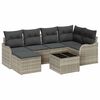 vidaXL Conjunto de Sof&aacute; de Jardim 7 unid. Cinzento-claro vime PE