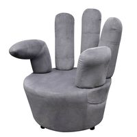 vidaXL Cadeira em forma de mão veludo cinzento