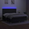vidaXL Cama box spring c/ colch&atilde;o e LED 160x200 cm tecido preto