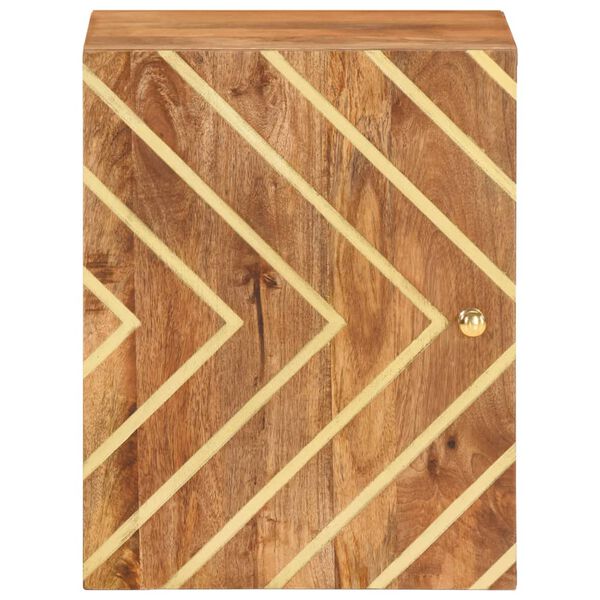 vidaXL Arm&aacute;rio parede p/ casa de banho mangueira maci&ccedil;a castanho/preto