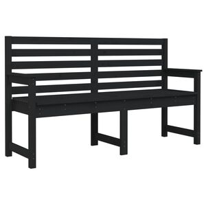 vidaXL Banco de jardim 159,5x48x91,5 cm madeira de pinho maci&ccedil;a preto