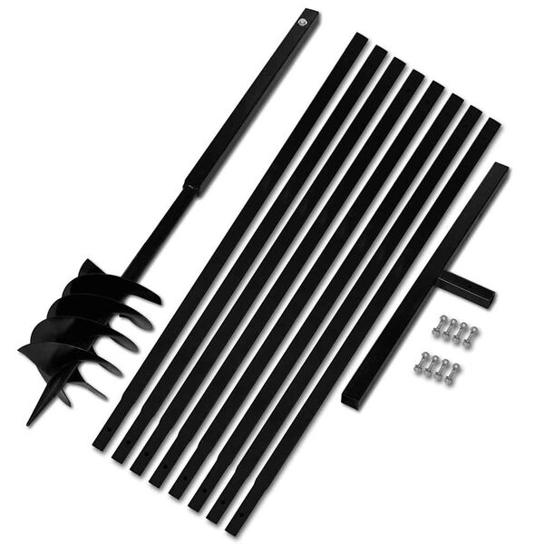 Broca de solo manual 180 mm com tubo de prolongamento 9 m a&ccedil;o