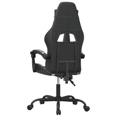 vidaXL Cadeira gaming giratória couro artificial preto e camuflado