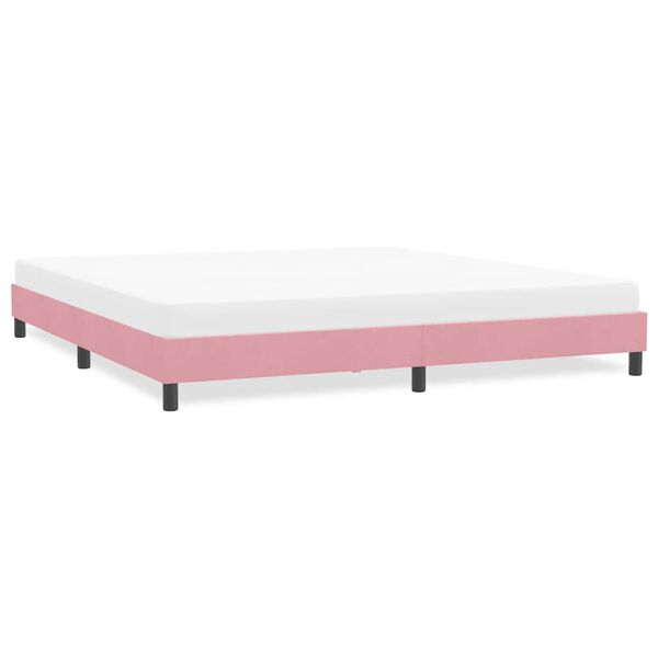 vidaXL Estrutura de cama com colchão 180x210 cm veludo rosa