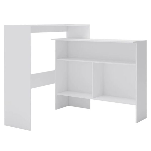 vidaXL Mesa de bar com 2 tampos branco 130x40x120 cm