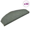 vidaXL Tapetes de escada 30 pe&ccedil;as 65x24x4 cm verde escuro semicircular grande