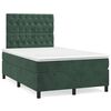 vidaXL Cama boxspring com colch&atilde;o 120x190 cm veludo verde-escuro