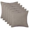 vidaXL Capa almofada 6 pcs HOUTEN Cinzento-claro 80 x 80 cm Boucl&eacute;