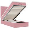 moldura de cama otomana vidaXL com colch&otilde;es rosa 100x200cm veludo