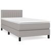 vidaXL Cama com molas/colch&atilde;o 90x190 cm tecido cinzento-claro