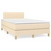 vidaXL Cama boxspring com colch&atilde;o 120x190 cm tecido cor creme