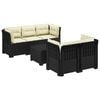 vidaXL Sof&aacute; de Jardim de 5 Pessoas com Almofadas Visual de Rattan PP