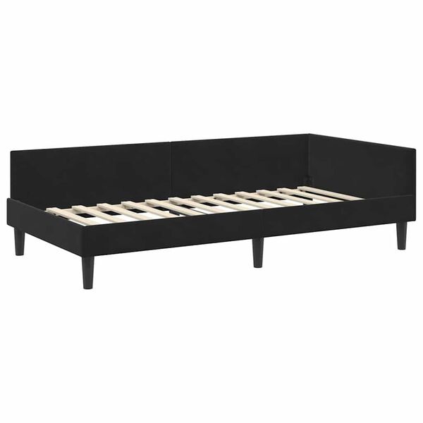 vidaXL Estrutura de Cama de Canto Preto 80 cm x 200 cm Veludo