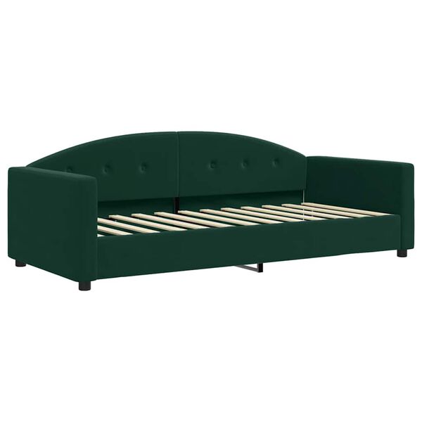 vidaXL Sof&aacute;-cama c/ gavet&atilde;o e colch&otilde;es 90x200cm veludo verde-escuro