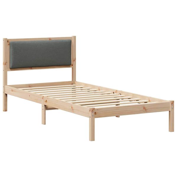 vidaXL Estrutura da Cama com cabeceira Cinza Escuro 90 x 200 cm