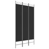 vidaXL Divis&oacute;ria de quarto com 3 pain&eacute;is 120x220 cm tecido preto