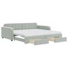 vidaXL Sof&aacute;-cama c/ gavet&atilde;o e gavetas 100x200 cm veludo cinzento-claro