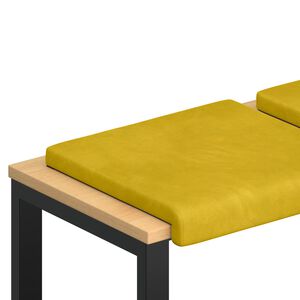 vidaXL Almofada de Banco 2 unid. Veludo Amarelo Profundidade 35 cm