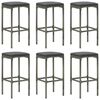 vidaXL 7 pcs conjunto de bar para jardim com almofad&otilde;es cinzento