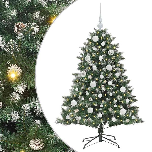 vidaXL &Aacute;rvore de Natal Artificial Verde 120 cm PVC, Pl&aacute;stico e A&ccedil;o
