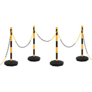 vidaXL Conjunto de postes com corrente de pl&aacute;stico 10 m