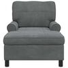 vidaXL Chaise Lounge com almofada Cinza Escuro 91 x 157 x 91 cm Veludo