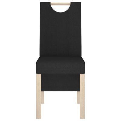 vidaXL Cadeiras de jantar 2 pcs tecido preto