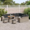 vidaXL Conjunto de Sof&aacute; de Jardim com almofada 12 pcs Cinzeto vime PE