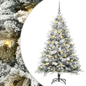 vidaXL &Aacute;rvore de Natal Artificial Pr&eacute;-iluminada com Conjunto de Bolas
