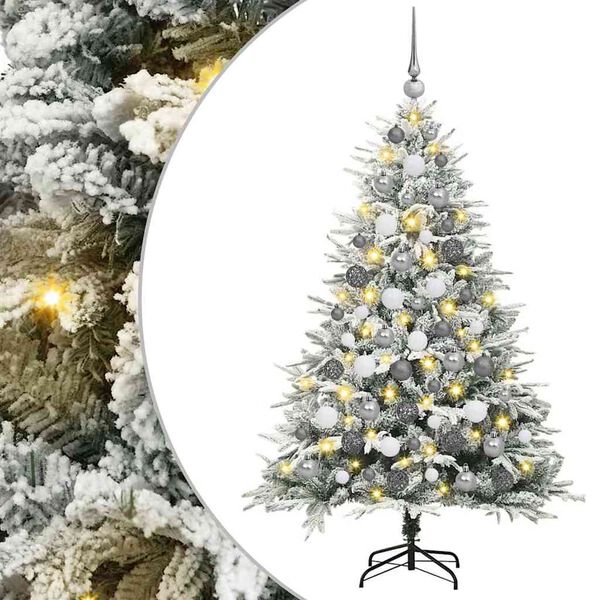 vidaXL &Aacute;rvore de Natal Artificial Pr&eacute;-iluminada com Conjunto de Bolas